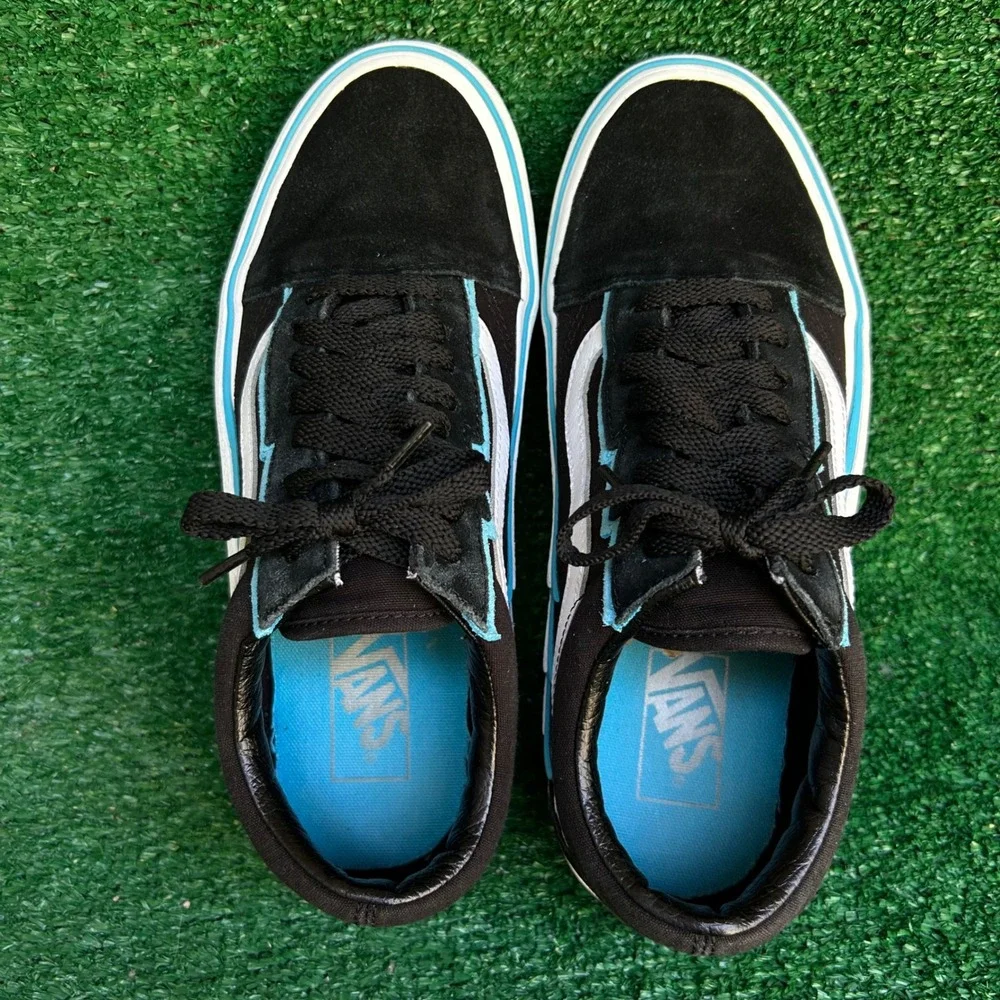 Revenge x Storm Bolt Black Blue Lightning Bolt Sneakers Mens 8.5 Womens 10